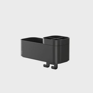 Tiger 2-Store Opbergbakje met handdoekhaak en tandenborstelHouder 25 cm - Zwart