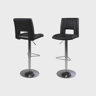 Hioshop Syris barstoel PU kunstleer zwart.