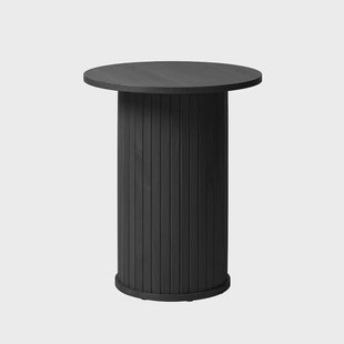 Lenn houten bijzettafel zwart eiken - Ø50 cm