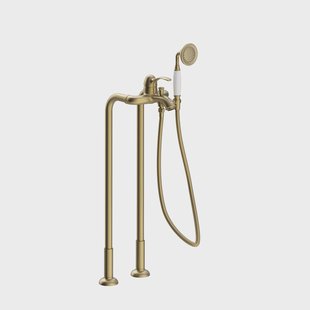 Badmengkraan Tres Clasic Vrijstaand 1 Hendel Incl Handdouche Verouderd Messing Mat