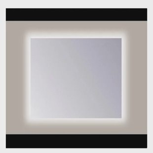 Spiegel Sanicare Q-Mirrors 70x60 cm PP-Geslepen Vierkant Met Rondom LED Cold White incl. ophangmateriaal Zonder Schakelaar
