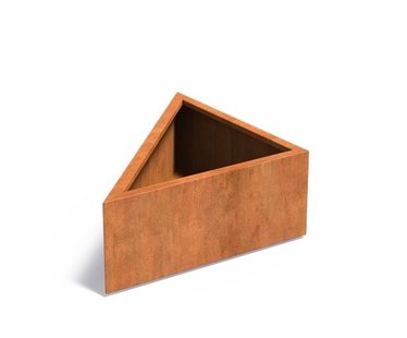 Cortenstaal plantenbak TRAINGLE 100x100x40cm.