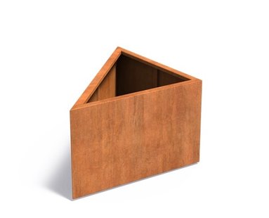 Cortenstaal plantenbak TRAINGLE 100x100x60cm.
