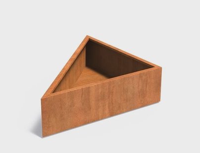 Cortenstaal plantenbak TRAINGLE 140x140x40cm.