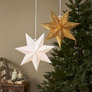 STAR TRADING Papieren ster Classic met E14-fitting, wit