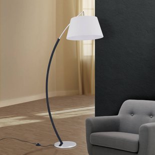 ORION Booglamp Philipp met stoffen kap chroom/zwart