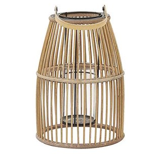 Beliani - HOSTE - Lantaarn - Beige - Bamboehout