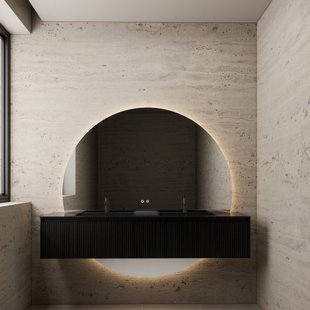 Badkamerspiegel Gliss Design Lios Rond 160cm Met LED-Verlichting En Spiegelverwarming