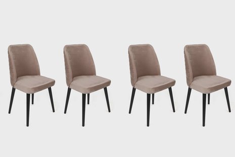Set van 4 eetkamerstoelen Tulin velvet | Atelier Del Sofa
