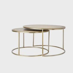 Light&living Salontafel S|2 Ø65x39 Ø75x45 cm TALCA licht goud Light&living Salontafel S|2 Ø65x39+Ø75x45 cm TALCA licht goud