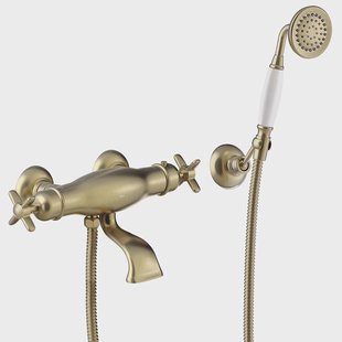 Badmengkraan Tres Clasic Opbouw Incl Handdouche Verouderd Messing Mat