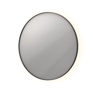 Spiegel INK SP17 Rond Colour Changing LED Rondom 80 x 4 x 80 cm Dimbaar In Aluminium Kader Mat Zwart