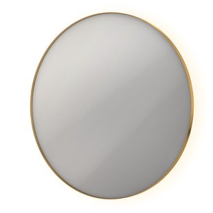 Spiegel INK SP17 Rond Colour Changing LED Rondom 120 x 4 x 120 cm Dimbaar In Aluminium Kader Mat Goud