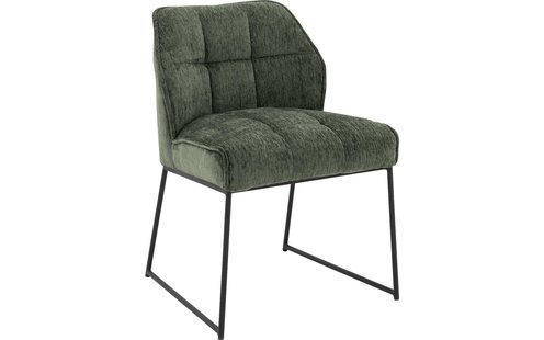 Goossens Eetkamerstoel Ronnie lichtgrijs stof leuning, elegant chic