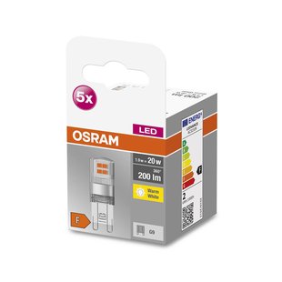 OSRAM Base PIN LED stiftlamp G9 1,9 W 2.700 K 5 stuks