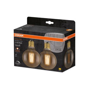 OSRAM 1906 E27 6,5W LED G95 824 goud dimbaar 2 stuks