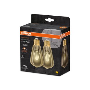 OSRAM 1906 E27 6,5W LED ST64 824 goud dimbaar 2 stuks