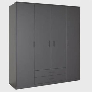 Kledingkast Stolpen - Antraciet|Grijs|Zwart - Spaanplaat