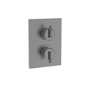 Crosswater 3ONE6 Inbouwthermostaat - thermostatisch - 1 functie - met inbouwdeel - slate (gunmetal) TLCB1000LBPST