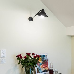 Argon Wandlamp Alan, bewegelijk, zwart, 1-lamp