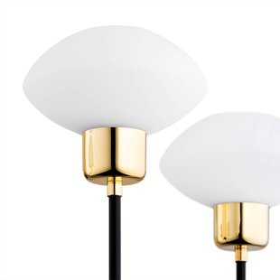Argon Kroonluchter Ravello, 5-lamps, zwart/wit/goud