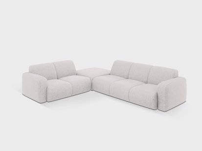 Hoekbank Lola links chenille met hocker | Windsor & Co Hoekbank Lola links chenille met hocker | Windsor & Co