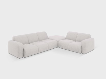 Hoekbank Lola rechts chenille met hocker | Windsor & Co