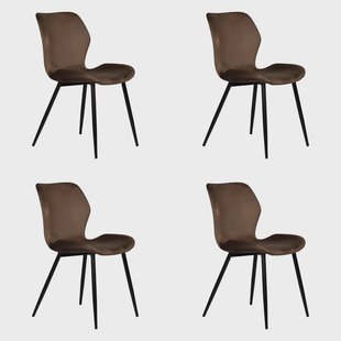 Set van 4 eetkamerstoelen Lupo velvet | Polewolf