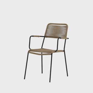 Jana aluminium tuinstoel naturel - met armleuningen