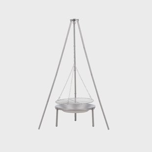 Arne driepoot vuurschaal met barbecue zilver