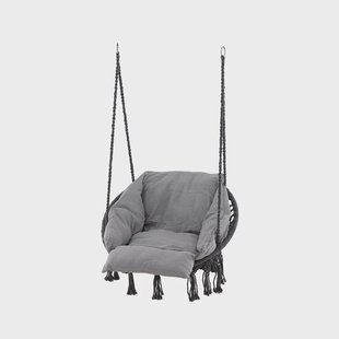 Leah katoenen tuin hangstoel grijs - met zitkussen