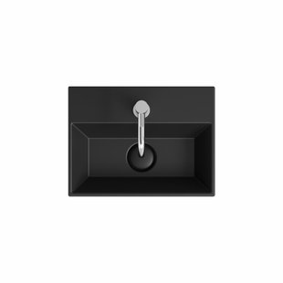 Crosswater Beck Wastafel - 40x30x11cm - open waste - 1 kraangat - zwart mat BK0401SUBM Crosswater Beck Wastafel - 40x30x11cm - open waste - 1 kraangat - zwart mat BK0401SUBM