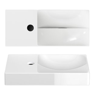 Clou Flush Fontein Met Kraangat Links Met Geïntegreerde Afvoer Mat Wit Keramiek 36 cm