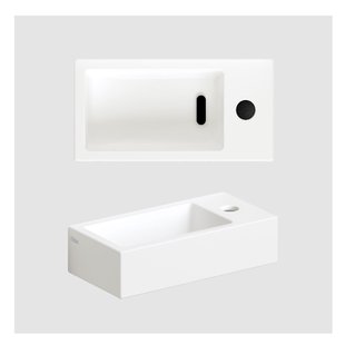 Clou Flush 3 Fontein Met Kraangat 36cm Rechts Met Geïntegreerde Afvoer Mat Wit Keramiek