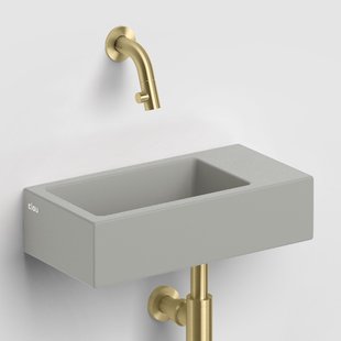 Clou Flush 3 Fontein Zonder Kraangat Mat Grijs Keramiek 36 cm