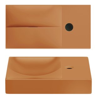 Clou Flush 3 Fontein Met Kraangat Rechts Mat Italiaans Zand Keramiek 36 cm