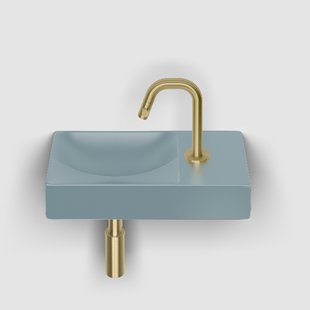 Clou Flush 3 Fontein Met Kraangat Rechts Mat Blauw Keramiek 36 cm