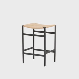 Roan metalen barkruk zwart - met rotan zitting - 66 cm