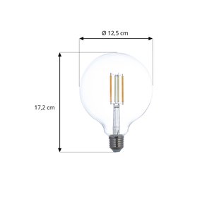 LUUMR LED lamp, E27 G125 7W, helder, slim