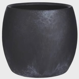 Mica Decorations Plantenpot - zwart - keramiek - 24 x 22 cm Mica Decorations Plantenpot - zwart - keramiek - 24 x 22 cm