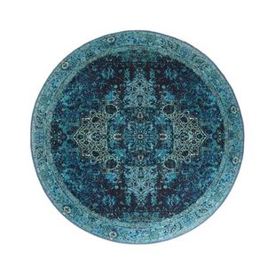 Heritaged Rond vintage vloerkleed - Fade No.2 blauw - 152 cm