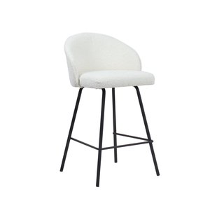 Barkruk Riley Wit Bouclé - Set van 2