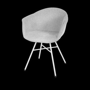 Noa-Otis eetkamerstoel lichtgrijs - wit onderstel - set van 2
