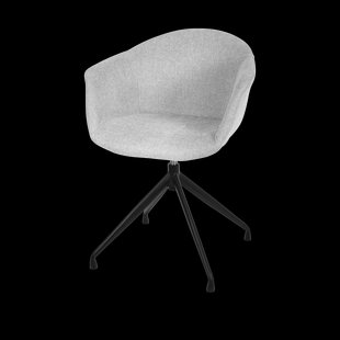 Nola-Otis draaibare eetkamerstoel lichtgrijs - zwart onderstel - set van 2