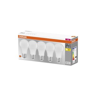 OSRAM Base Classic A LED lamp E27 8,5W 806lm per 5 OSRAM Base Classic A LED lamp E27 8,5W 806lm per 5