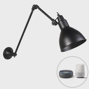 QAZQA Smart wandlamp zwart verstelbaar incl. Wifi A60 - Wye