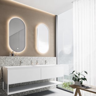 Badkamermeubelset BWS Anubis Frame 180cm 2 Laden Mat Wit Met Wastafel (Naar Keuze)