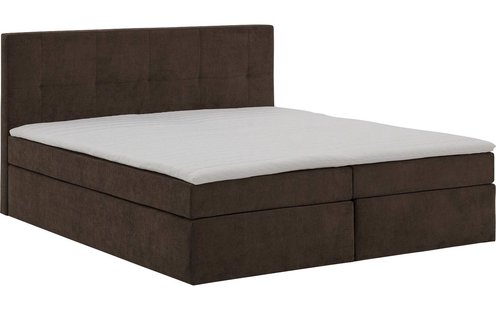Goossens Basic Boxspring Compleet Rud, Vlak 140 x 200 cm (=2x 70 x 200 cm) met hoofdbord, 2 x matras, 1 x topper