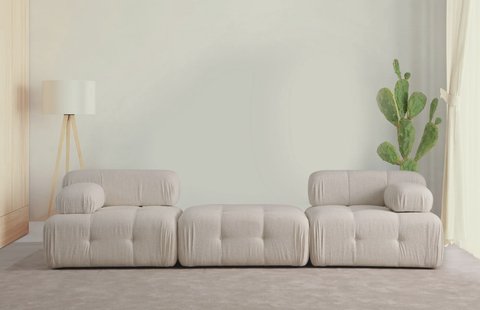 Modulaire zitbank midden Bubble Deluxe bouclé | Atelier Del Sofa