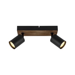 Brilliant Wandlamp Jello Wood, zwart/hout 2-lamps